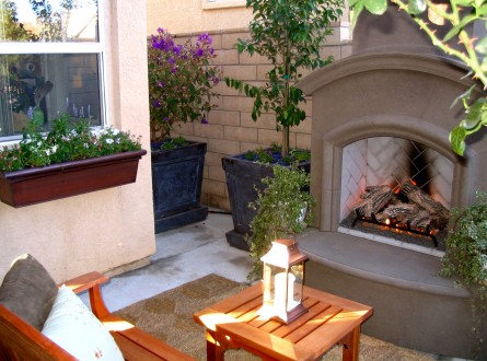 Outdoor Family Room with Fireplace
