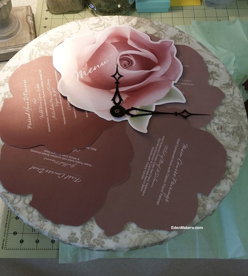 rose-menu-on-toile-paper-clock-face-edenmakers-blog