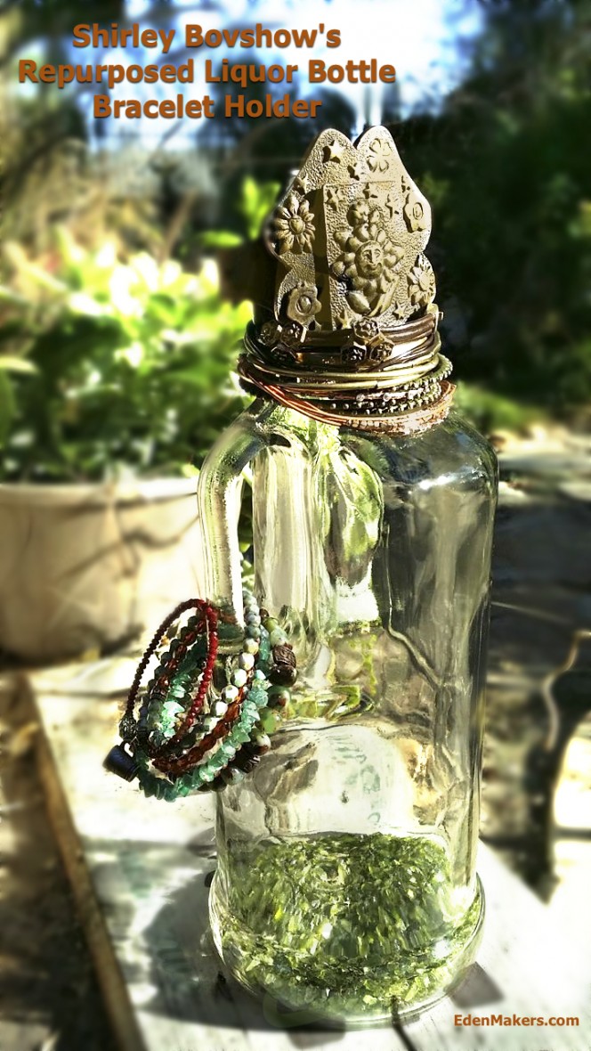 liquor-bottle-repurposed-bracelet-jewelry-holder-tree-craft-edenmakers-blog