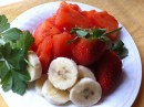 papaya banana and strawberries